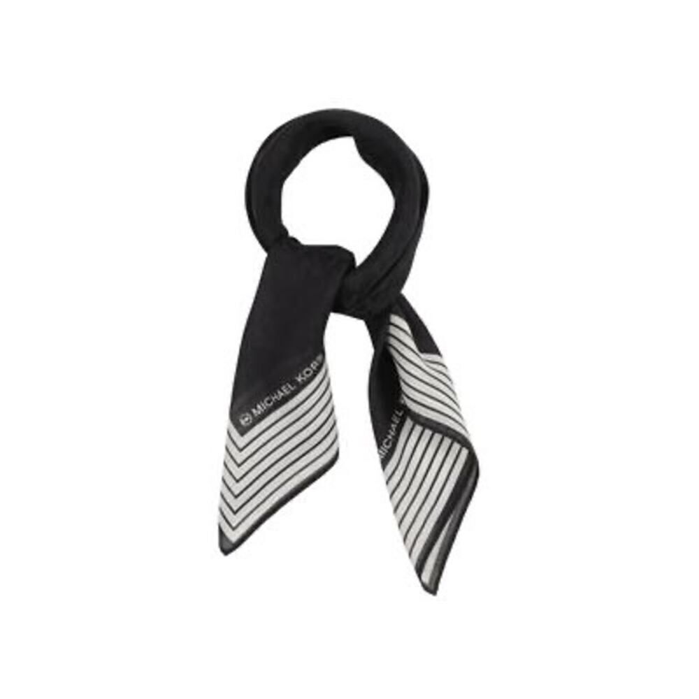 Michael Kors Black and White MK Logo Square Scarf